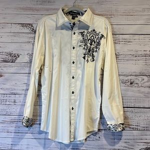 Victorious‎ Embellished Button Down Shirt Size L